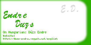 endre duzs business card