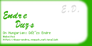 endre duzs business card